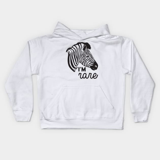 I'm Rare Zebra Kids Hoodie by kimmieshops